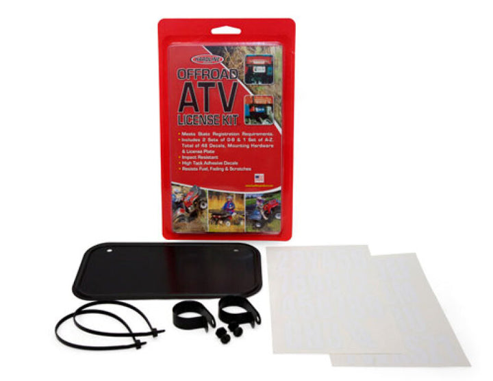 Hardline ATV License Plate Aluminum Black - Bull Strap