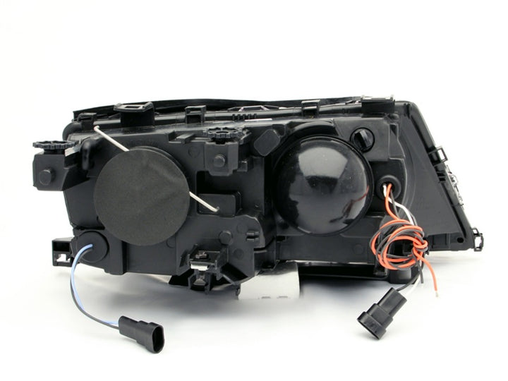 ANZO 2002-2005 BMW 3 Series E46 Projector Headlights w/ Halo Black - Bull Strap