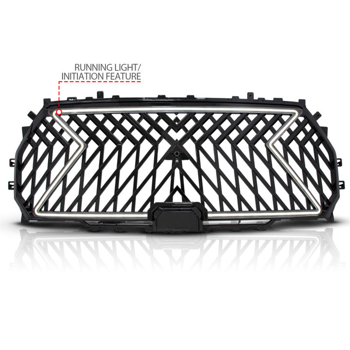 Anzo 22-24 Toyota Tundra Full LED Light Tube Front Grille w/ Initiation & Running Light - Bull Strap