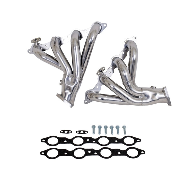 BBK 97-99 Corvette C5 LS1 Shorty Tuned Length Exhaust Headers - 1-3/4 Silver Ceramic - Bull Strap