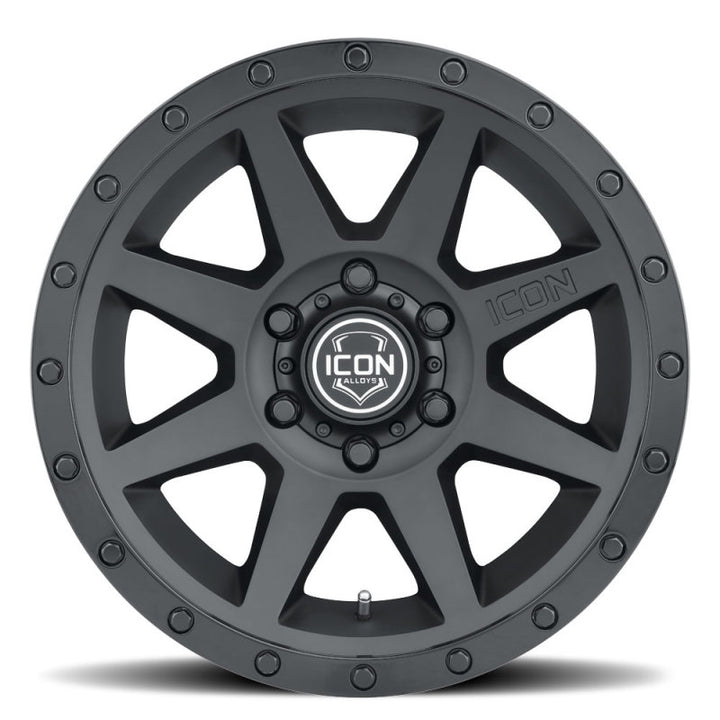 ICON Rebound 18x9 6x5.5 0mm Offset 5in BS 106.1mm Bore Double Black Wheel - Bull Strap