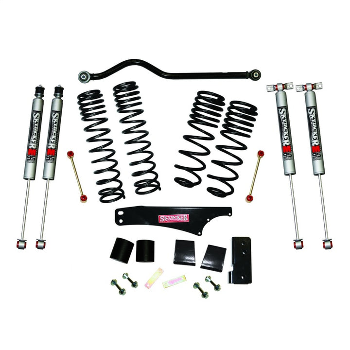 Skyjacker 2007-2018 Jeep Wrangler JK 4 Door 4WD Long Travel 3.5in-4in Lift Kit w/M95 Monotube Shocks - Bull Strap