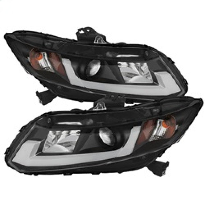 Spyder 12-14 Honda Civic (Excl. 2014 Coupe) Projector Headlights Lgtbr DRL Black PRO-YD-HC12-DRL-BK - Bull Strap