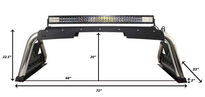Go Rhino 07-20 Toyota Tundra Sport Bar 2.0 (Full Size) - Tex Blk - Bull Strap