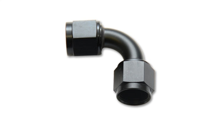 Vibrant -8AN Female 90 Degree Union Adapter (AN to AN) - Anodized Black Only - Bull Strap