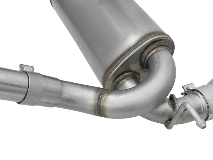 aFe Rebel Series 2.5in 409 SS Cat-Back Exhaust w/ Polished Tips 07+ Jeep Wrangler (JK) V6 3.6L/3.8L - Bull Strap