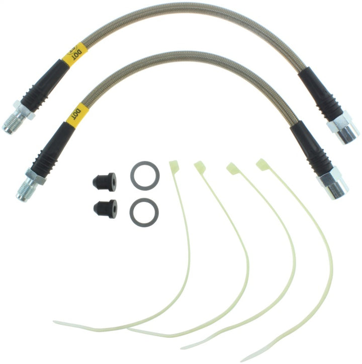 StopTech 06-09 Lexus GS 300/350/400/430/450H / 09-10 IS 250/300/350 Rear SS Brake Line Kit - Bull Strap