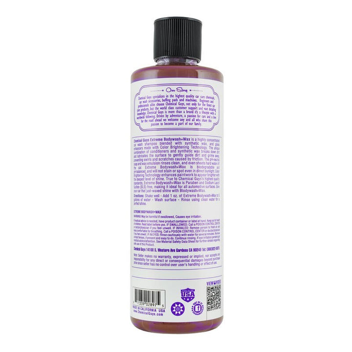 Chemical Guys Extreme Body Wash Soap + Wax - 16oz - Bull Strap