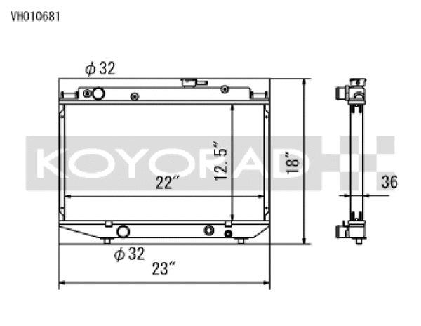 Koyo 84-87 Toyota Corolla RWD w/ 3SGE BEAMS 2.0L Engine Swap Manual Radiator - Bull Strap