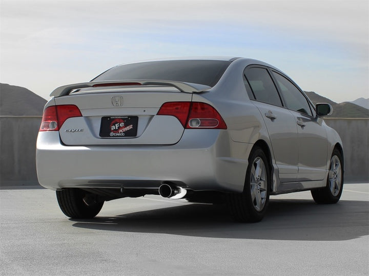 aFe Takeda Exhaust 2.5in Dia 304SS Axle-Back w/Polished Tip 06-11 Honda Civic EX Sedan L4 1.8L - Bull Strap