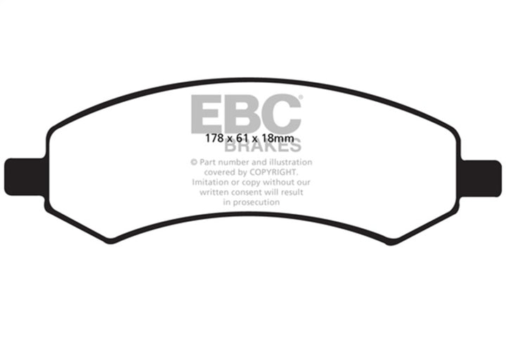 EBC 06-09 Chrysler Aspen 4.7 Extra Duty Front Brake Pads - Bull Strap