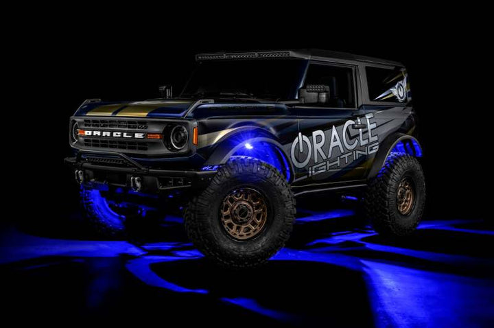 Oracle Underbody  RGB+W Wheel Well Rock Light Kit - 4 PCS - ColorSHIFT - Bull Strap