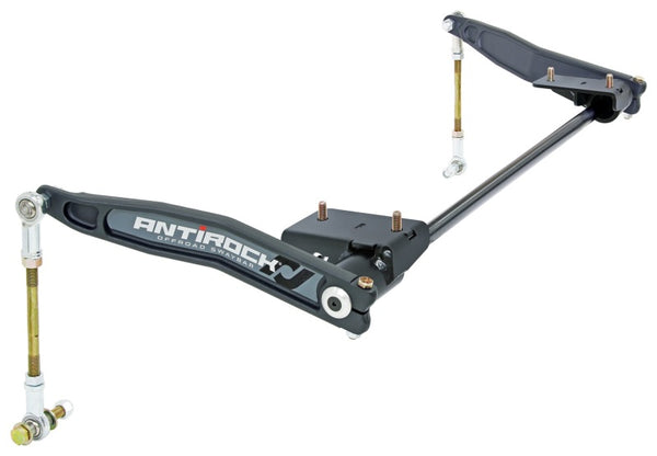 RockJock JL/JT Antirock Sway Bar Kit Front Forged Arms Steel Brackets Heavy 1in Bar - Bull Strap