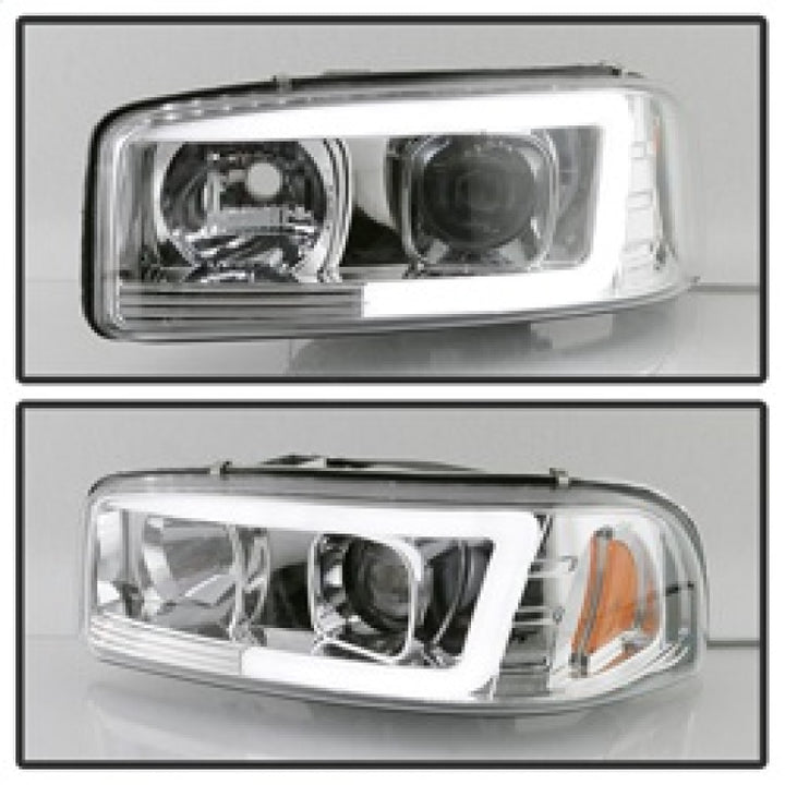 Spyder GMC Sierra 1500/2500/3500 99-06 V2 Projector Headlights - DRL - Chrome PRO-YD-CDE00V2-LB-C - Bull Strap