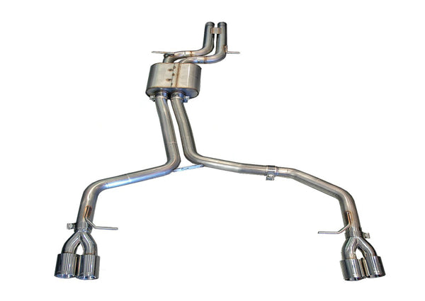 AWE Tuning Audi B8 / B8.5 S4 3.0T Track Edition Exhaust - Chrome Silver Tips (90mm) - Bull Strap