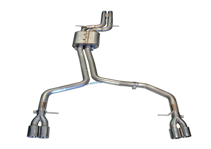 AWE Tuning Audi B8 / B8.5 S4 3.0T Track Edition Exhaust - Chrome Silver Tips (90mm) - Bull Strap