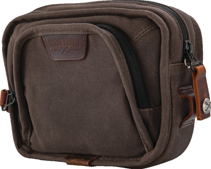 Burly Brand Handlebar Bag - Dark Oak - Bull Strap