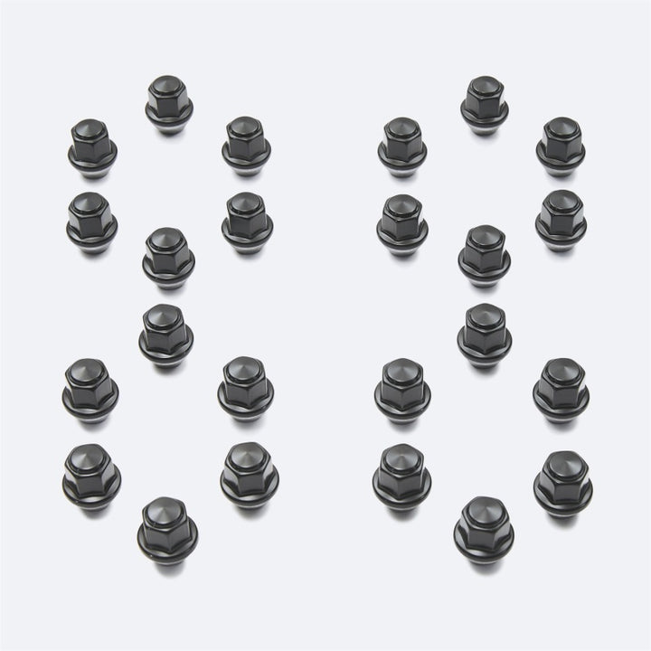 Ford Racing M14 x 1.5 Black Lug Nut - Set of 24 - Bull Strap