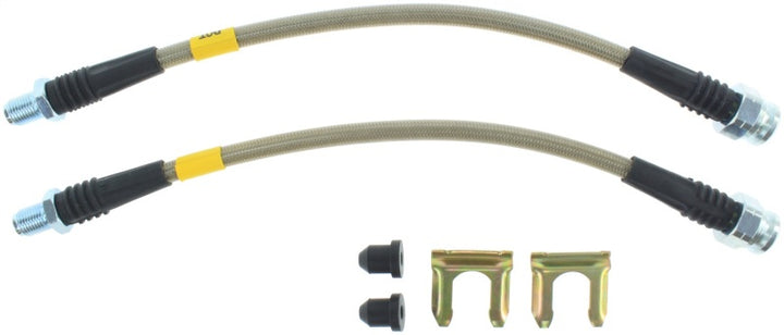 StopTech 00-05 Mitsubishi Eclipse Stainless Steel Rear Brake Lines - Bull Strap