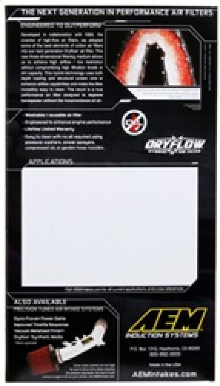 AEM 07-12 Ford Edge/8-12 Taurus 07-12/Lincoln MKZ Air Filter - Bull Strap