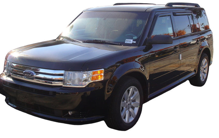 AVS 09-18 Ford Flex Ventvisor Outside Mount Window Deflectors 4pc - Smoke - Bull Strap
