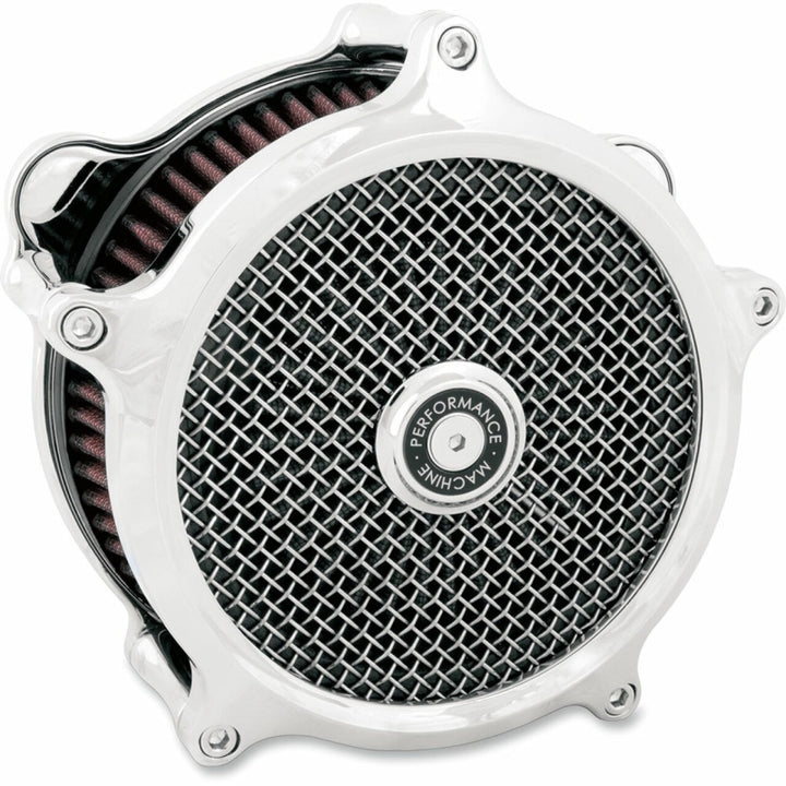 Performance Machine Air Cleaner Slim - Chrome - Bull Strap