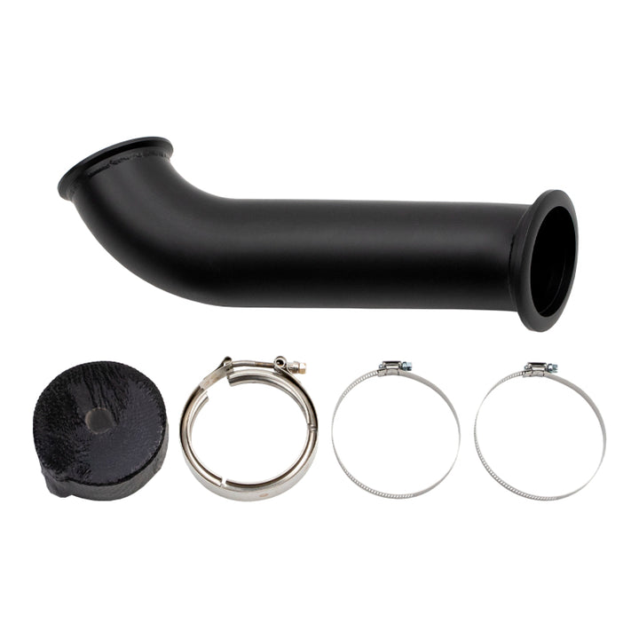 Wehrli 04.5-07 Dodge Ram Cummins 4in Down Pipe - w/High Mount S400 Turbo & 2nd Gen Manifold - Bull Strap