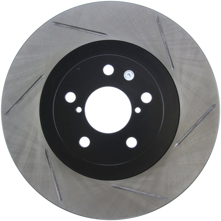 StopTech Power Slot 02-10 WRX Front Left SportStop Slotted Rotor - Bull Strap