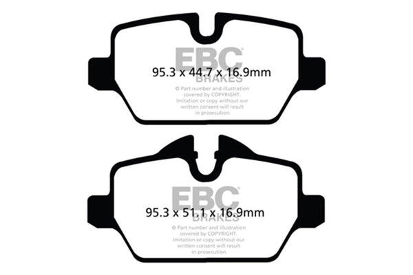 EBC 10+ Mini Countryman 1.6 Cooper Yellowstuff Rear Brake Pads - Bull Strap