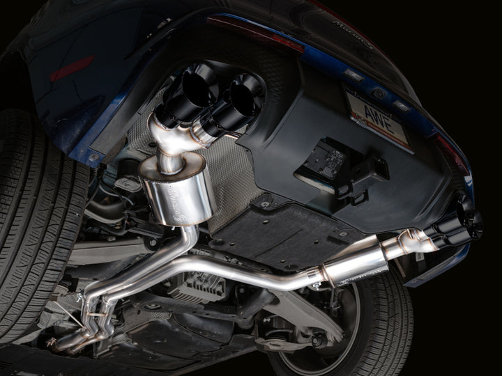 AWE Tuning 19-21 Porsche Macan 3.0T/2.9TT Touring Edition Catback Exhaust w/ Diamond Black Tips - Bull Strap