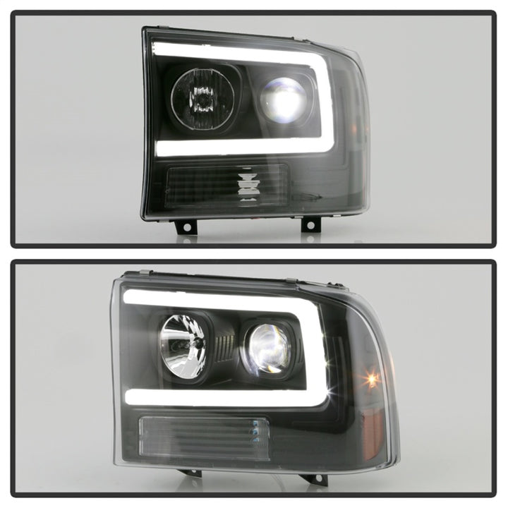Spyder Ford F-250 99-04/Excursion 00-04 1 Piece LED Headlights - Black PRO-YD-FF25099V2PL-BK - Bull Strap