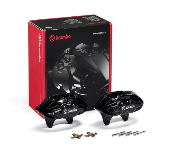 Brembo OE 16-21 BMW 3 M2/15-18 M3/15-20 M4 Hydraulic Front X-Style Brake Calipers - Black - Bull Strap