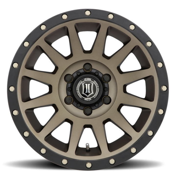 ICON Compression 17x8.5 6x5.5 0mm Offset 4.75in BS 106.1mm Bore Bronze Wheel - Bull Strap