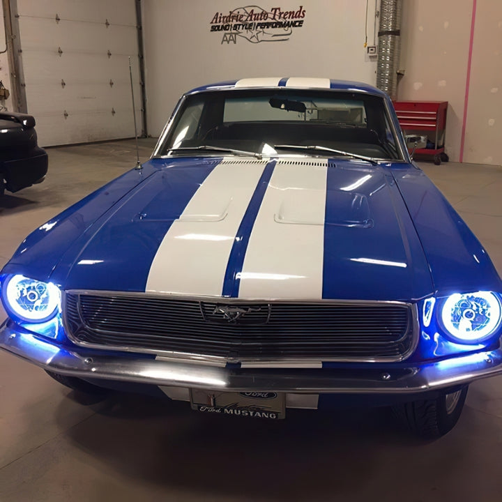 Oracle Pre-Installed Lights 7 IN. Sealed Beam - White Halo - Bull Strap