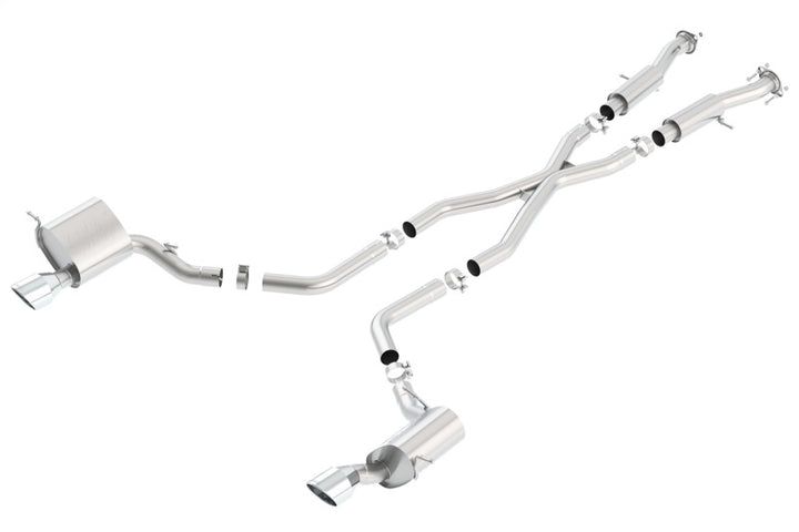 Borla 2015 Jeep Grand Cherokee SRT8 ATAK Dual Round Rolled Exit Catback Exhaust - Bull Strap