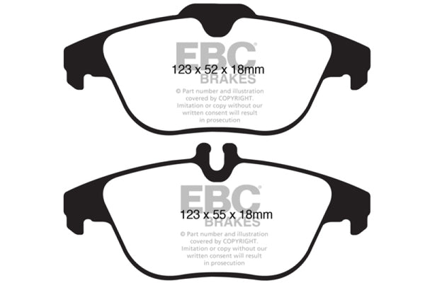 EBC 12-14 Mercedes-Benz C250 (W204) 1.8 Turbo Redstuff Rear Brake Pads - Bull Strap