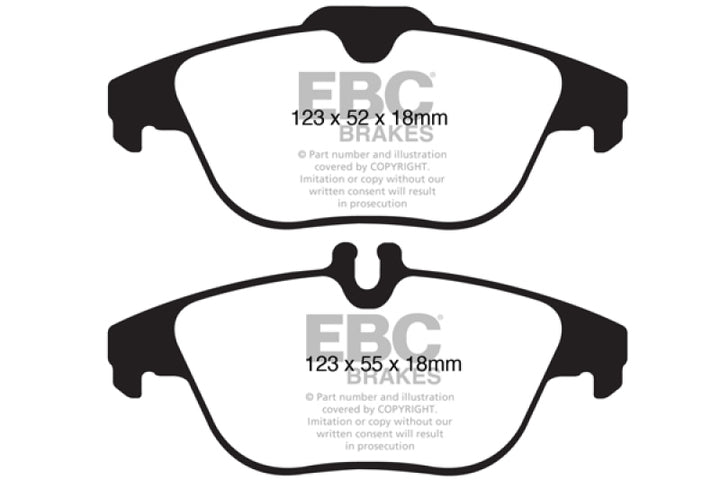 EBC 12-14 Mercedes-Benz C250 (W204) 1.8 Turbo Redstuff Rear Brake Pads - Bull Strap