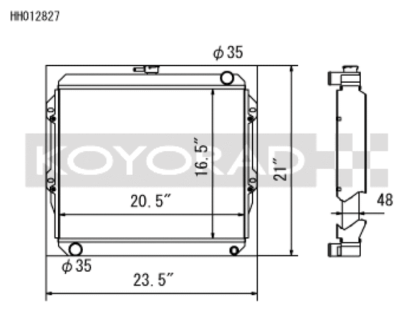 Koyo Toyota 84-95 Pickup 2WD/4WD/ 4Runner 2.4L I4 (22R/RE) MT Radiator *Will Not Fit 22RET* - Bull Strap