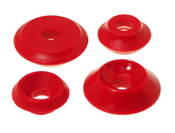 Prothane 84 & Earlier VW Rabbit / Golf 1 Rear Shock Tower Bushings - Red - Bull Strap