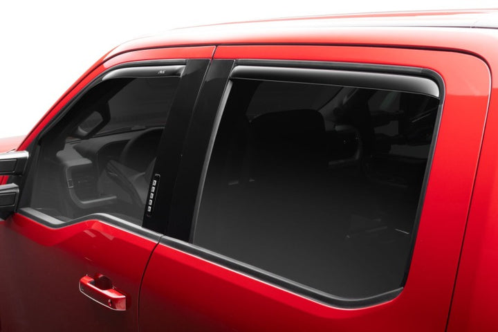 AVS 17-18 Ford F-250 Super Duty Supercrew Ventvisor Front & Rear Window Deflectors 4pc - Smoke - Bull Strap