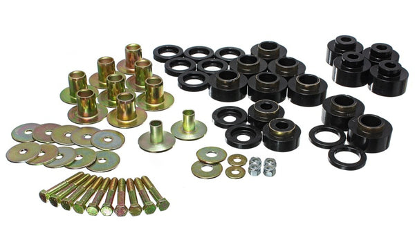 Energy Suspension 68-72 Chevy Chevelle/Monte Carlo/Malibu/El Camino Black Body Mount Set - Bull Strap
