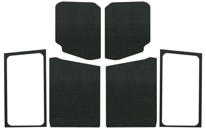 DEI 18-23 Jeep Wrangler JL 2-Door Boom Mat Complete Headliner Kit - 7 Piece - Black - Bull Strap