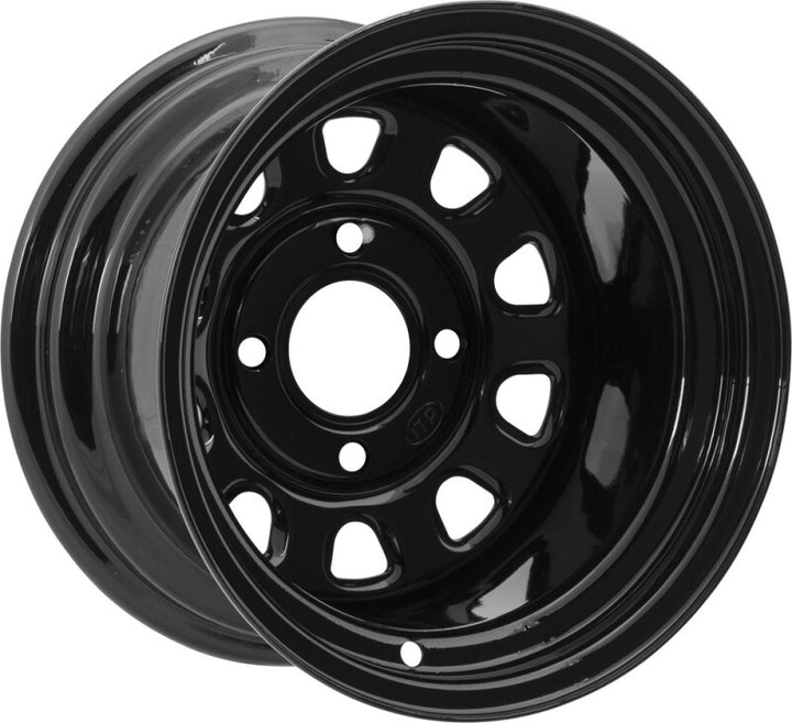ITP Delta Steel 12x7 / 4/137 12mm BP / 4+3 Offset Black Wheel - Bull Strap
