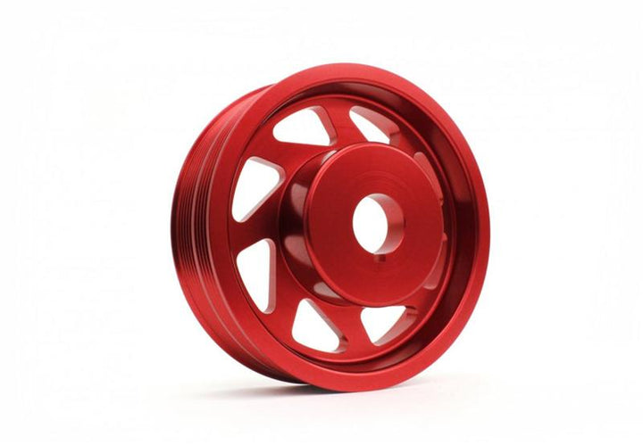 PERRIN 93-14 Subaru Impreza (Incl. 02-14 WRX) / 04-21 STI Lightened Crank Pulley - Red - Bull Strap