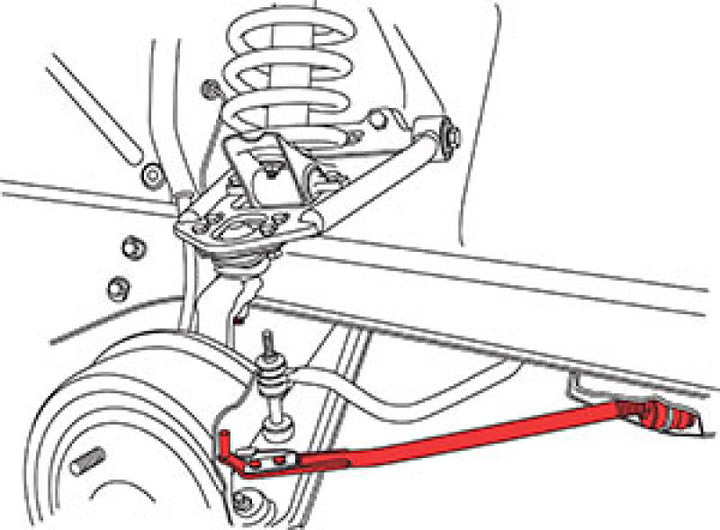 SPC Performance 68-73 Ford Mustang Adj. Caster Rods - Bull Strap