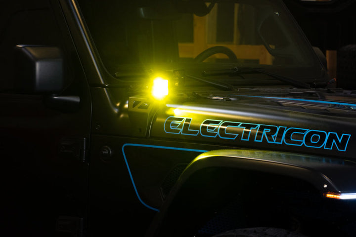 DV8 Offroad 3in Elite Series LED Amber Pod Light - Bull Strap