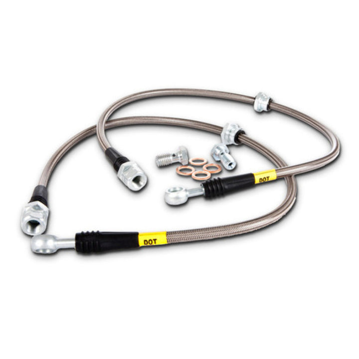 StopTech 10 Hyundai Genesis Rear Stainless Steel Brake Lines - Bull Strap