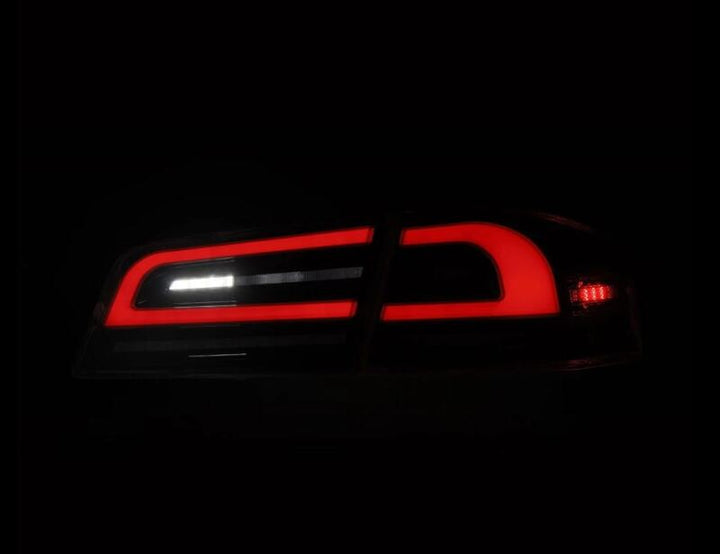 AlphaRex 12-21 Tesla Model S LUXX-Series LED Tail Lights - Black - Bull Strap