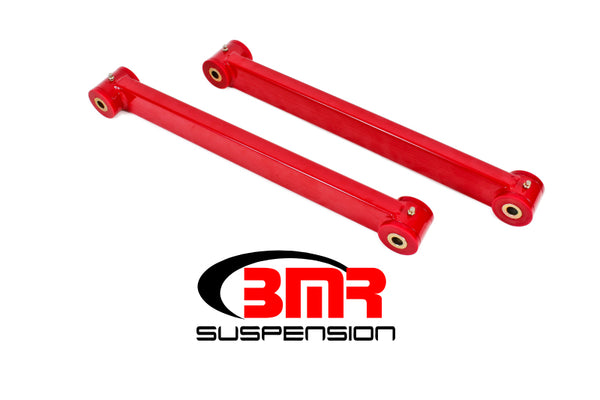 BMR 05-14 S197 Mustang Non-Adj. Boxed Lower Control Arms (Polyurethane) - Red - Bull Strap