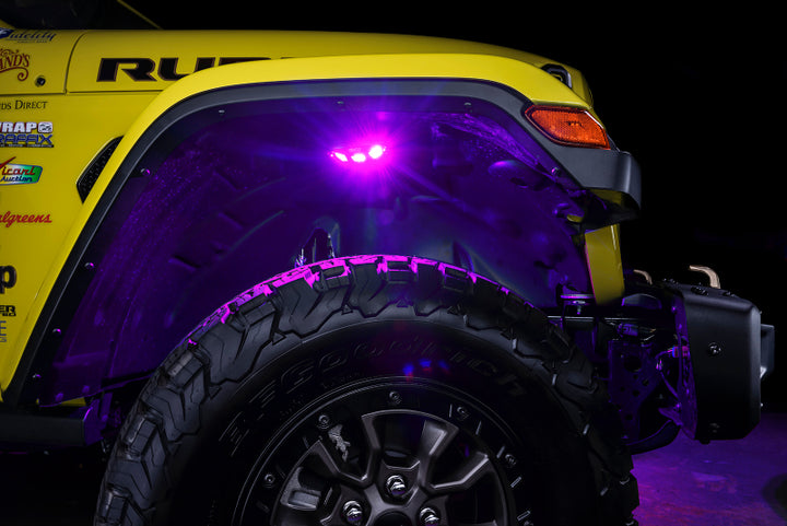 Oracle Underbody  RGB+W Wheel Well Rock Light Kit - 4 PCS - ColorSHIFT - Bull Strap